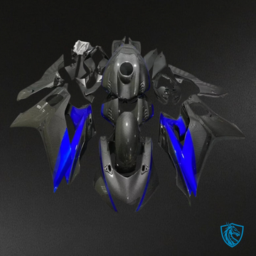 Yamaha YZF R6 (2017-2019) Black & Blue Carbon Fabric Fairings Kit | ABS Bodywork
