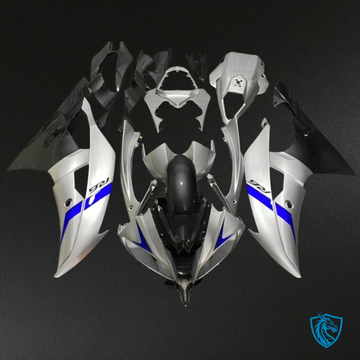 Yamaha YZF R6 (2008-2016) Gray, Black & Blue Carbon Fabric - MERGEment Motorcycle Fairings Kit