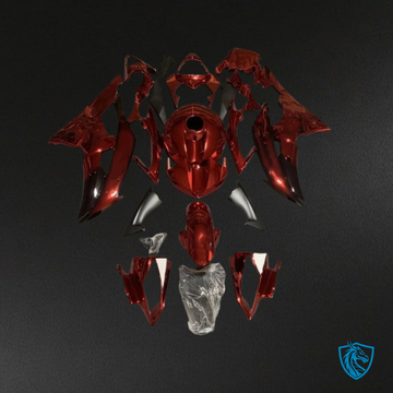 Yamaha YZF R6 (2008-2016) Red & Silver Chrome - Custom ABS Fairing Kit