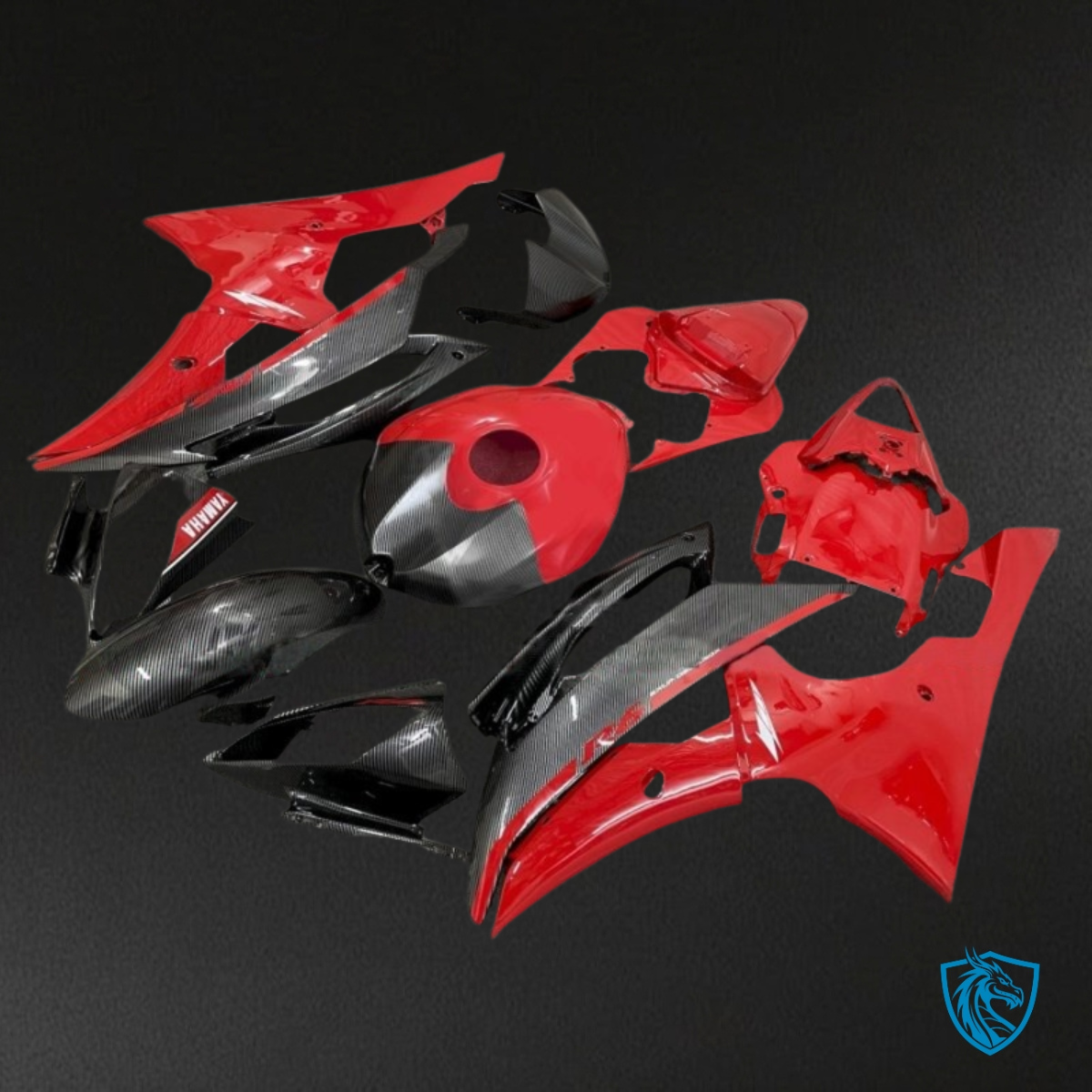 Yamaha YZF R6 (2008-2016) Black & Red Plastic Kit Fairing Kit | ABS Bodywork