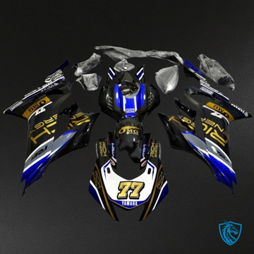 Yamaha YZF R6 (2017-2019) Black, Blue & Gold Carbon Fiber - MERGEment Motorcycle Fairings Kit