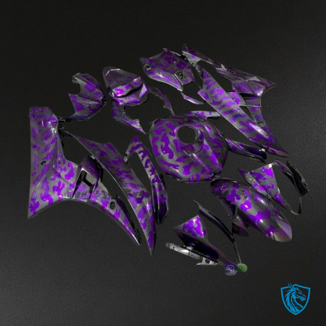 Yamaha YZF R6 (2006-2007) Black & Purple Carbon Fabric - Custom ABS Fairing Kit