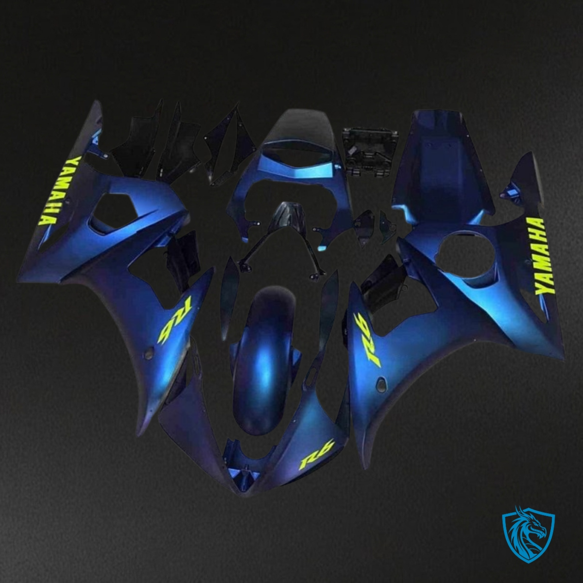 Yamaha YZF R6 (2003-2004) Chameleon Blue & Yellow Logo - MERGEment Motorcycle Fairings Kit