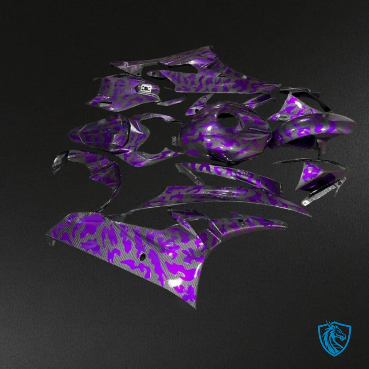 Yamaha YZF R6 (2006-2007) Black & Purple Carbon Fabric - Custom ABS Fairing Kit