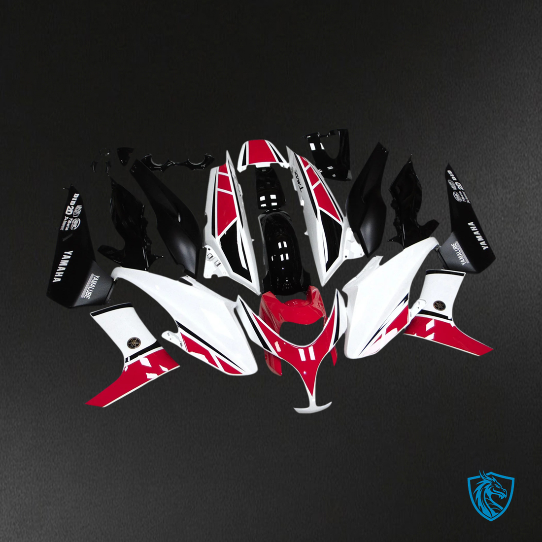 Yamaha TMax XP500 (2008-2012) White & Red - Custom ABS Fairing Set