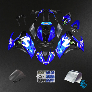 Yamaha (2014-2018) YZF R3 & (2015-2017) YZF R25 Black & Mix Blue Fairing Kit - Aftermarket ABS Bodywork