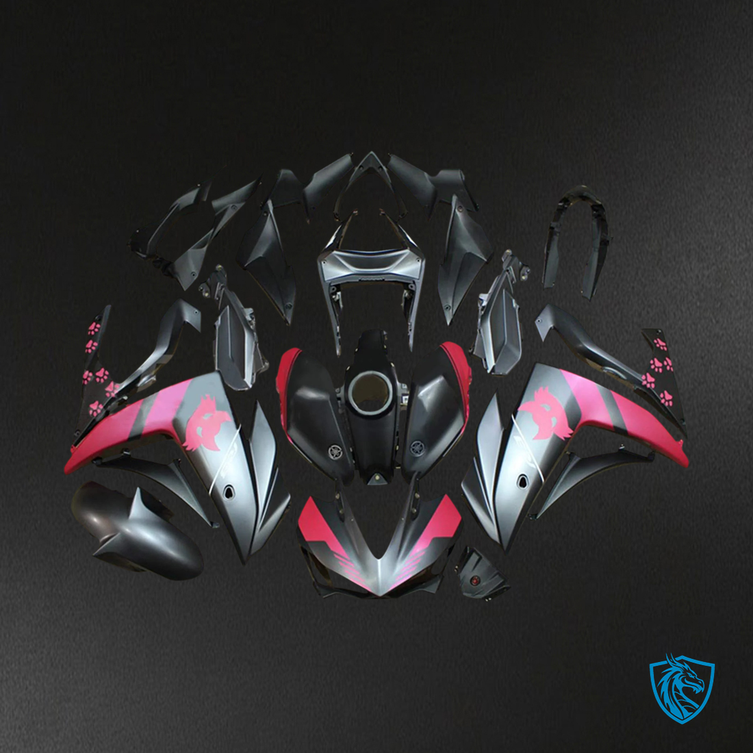 Yamaha (2014-2018) YZF R3 & (2015-2017) YZF R25 Black & Pink - MERGEment Motorcycle Fairings Kit