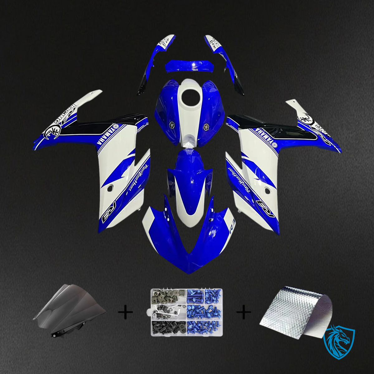 Yamaha (2014-2018) YZF R3 & (2015-2017) YZF R25 Blue & Mix White Fairing Kit | ABS Bodywork
