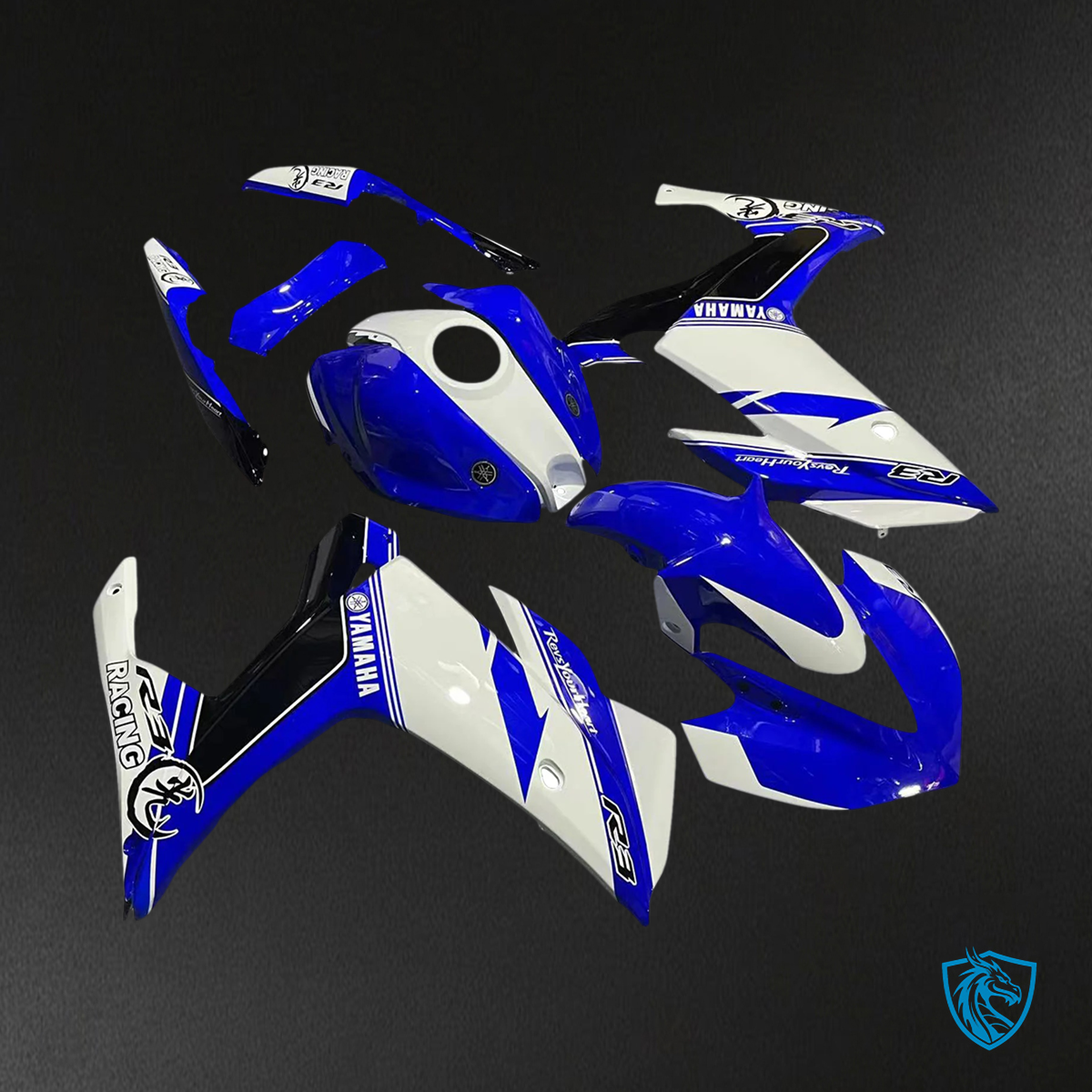 Yamaha (2014-2018) YZF R3 & (2015-2017) YZF R25 Blue & Mix White Fairing Kit | ABS Bodywork