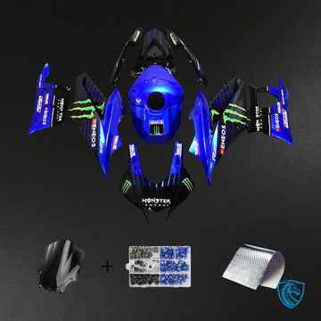 Yamaha YZF R3-YZF R25 (2019-2021) Black & Blue Monster Style 6 Fairing Kit | ABS Bodywork