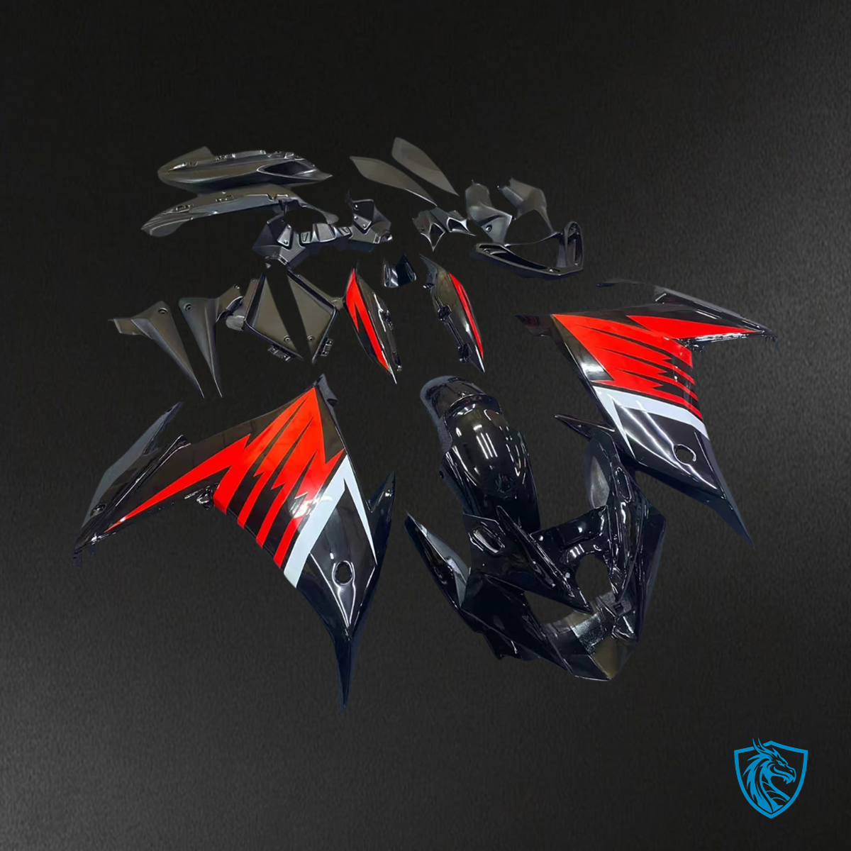 Yamaha FZ6R (2009-2015) Black & Red - Custom ABS Fairing Kit