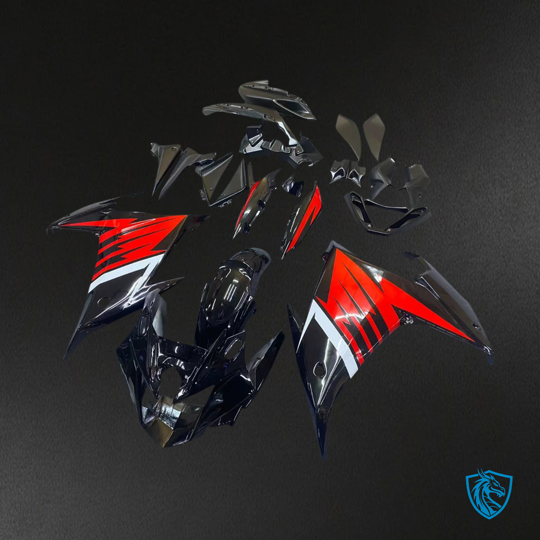 Yamaha FZ6R (2009-2015) Black & Red - Custom ABS Fairing Kit