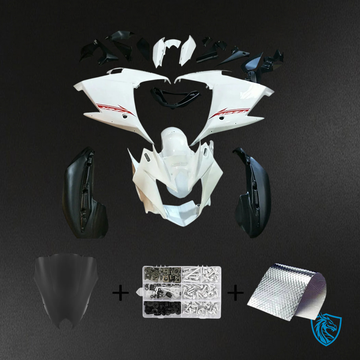 Yamaha FZ6R (2009-2015) White & Black Fairing Kit - Custom ABS Fairing Kit