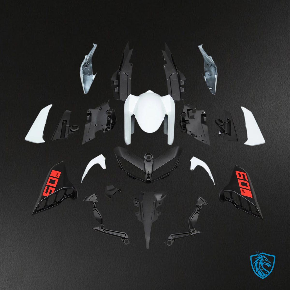 Yamaha MT-09 (2017-2020) Black & Red - MERGEment Motorcycle Fairings Kit