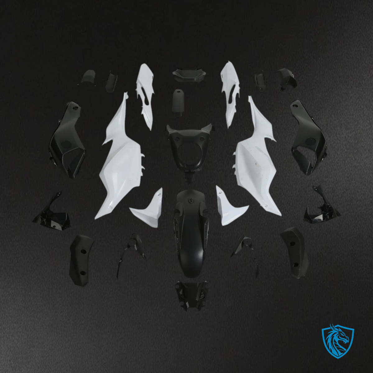 Yamaha MT07 (2012-2017) White & Black - MERGEment Motorcycle Fairings Kit