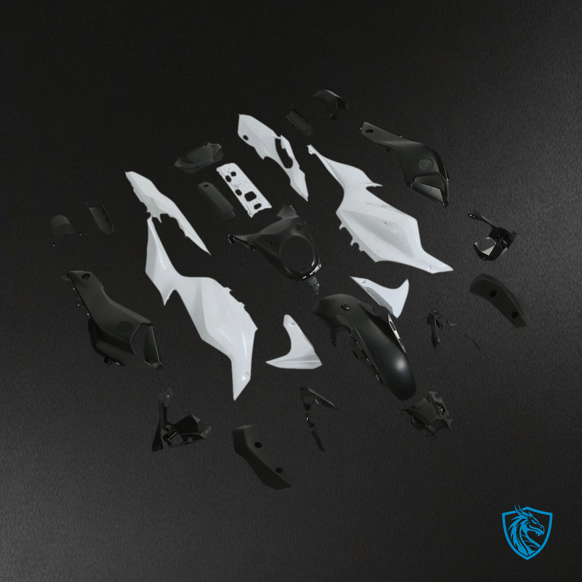 Yamaha MT07 (2012-2017) White & Black - MERGEment Motorcycle Fairings Kit