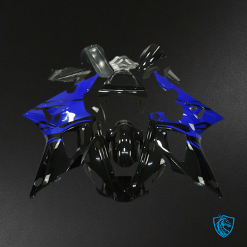 Yamaha R1 (2000-2001) Blue & Black Flame Motorcycle Fairings Kit - Aftermarket ABS Bodywork