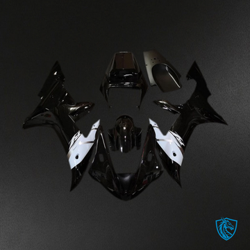 Yamaha R1 (2002-2003) 500 Black Gloss White & Silver Motorcycle - Custom ABS Fairing Kit