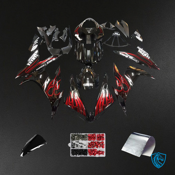 Yamaha R1 (2004-2006) Black with Red flame - Fairing Kit