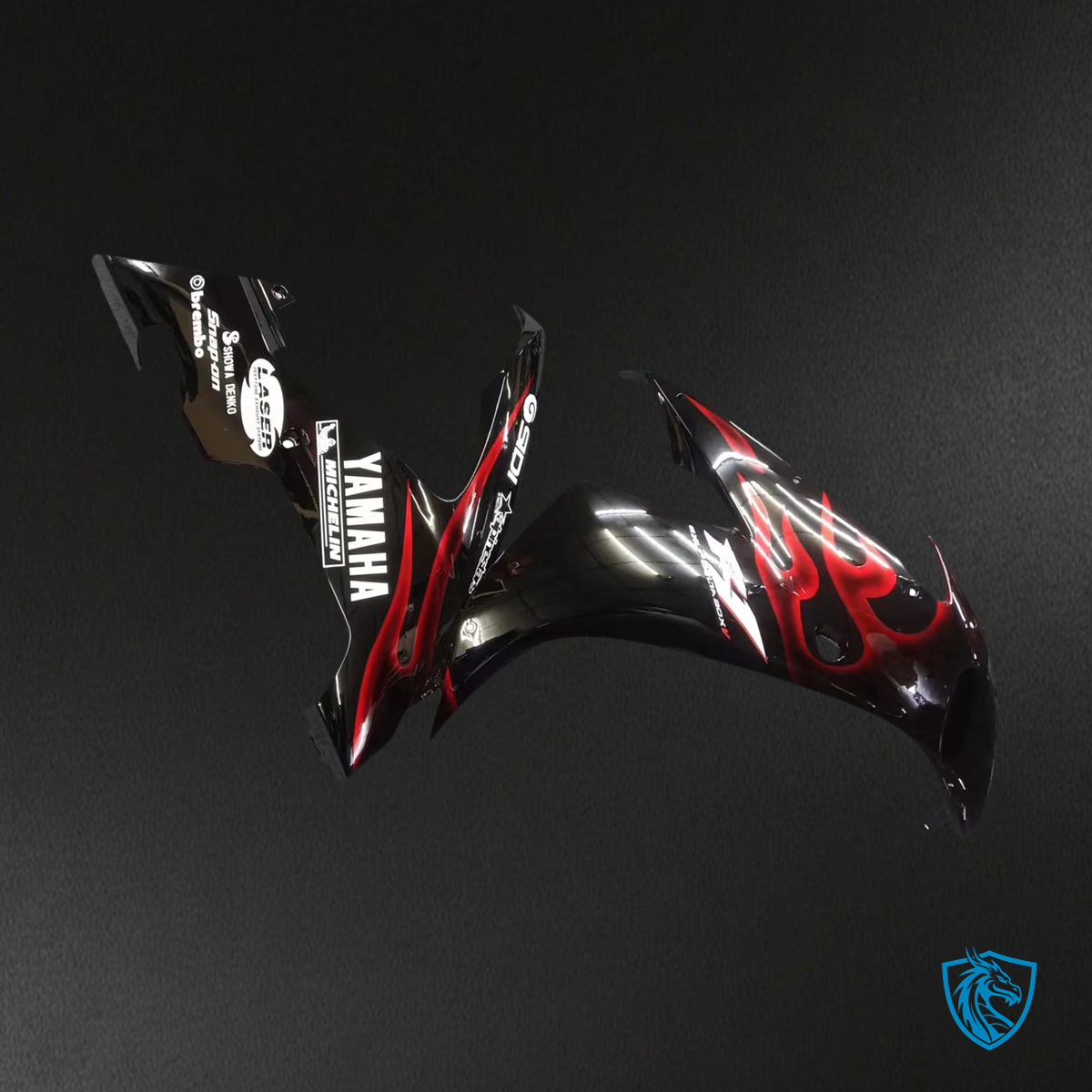 Yamaha R1 (2004-2006) Black with Red flame - Fairing Kit