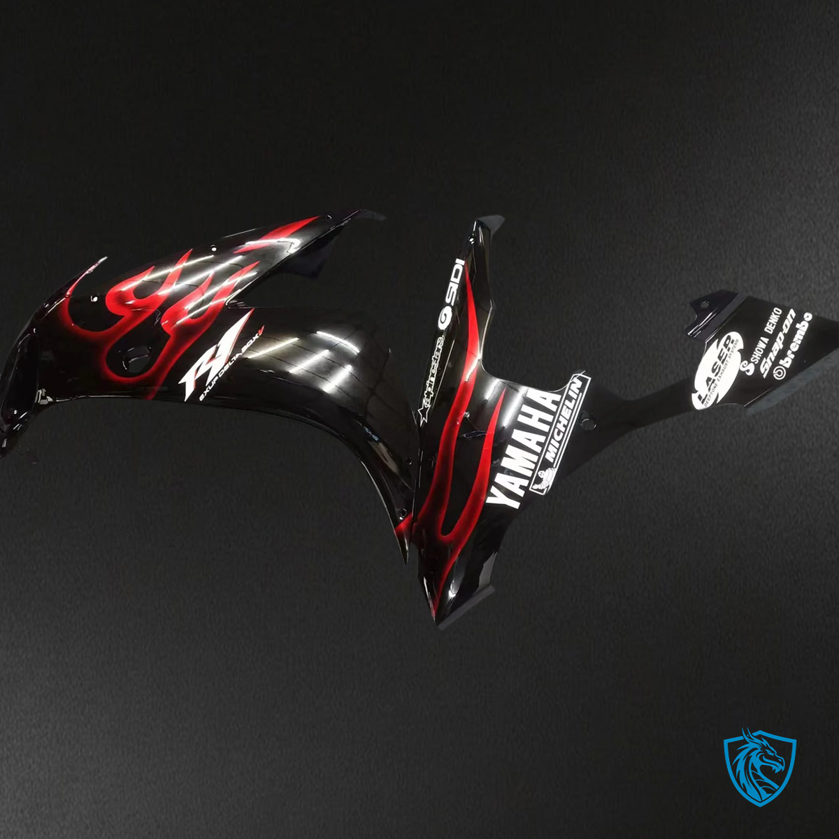 Yamaha R1 (2004-2006) Black with Red flame - Fairing Kit