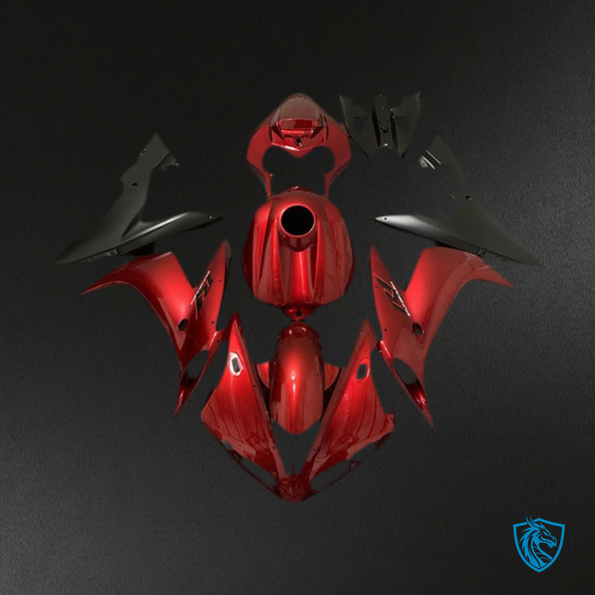Yamaha R1 (2004-2006) Candy Red & Black Motorcycle Fairings Kit- Aftermarket ABS Bodywork