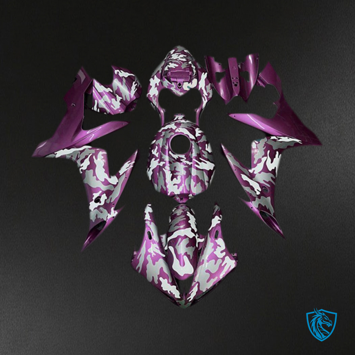 Yamaha R1 (2004-2006) Purple Black & White Motorcycle - Custom ABS Fairing Kit