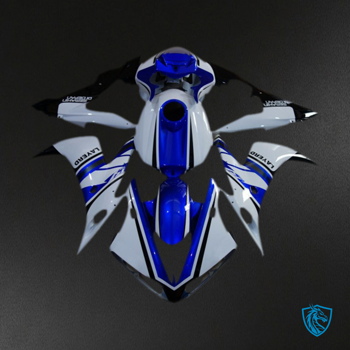 Yamaha R1 (2004-2006) Glossy White & Blue Motorcycle - Custom ABS Fairing Kit