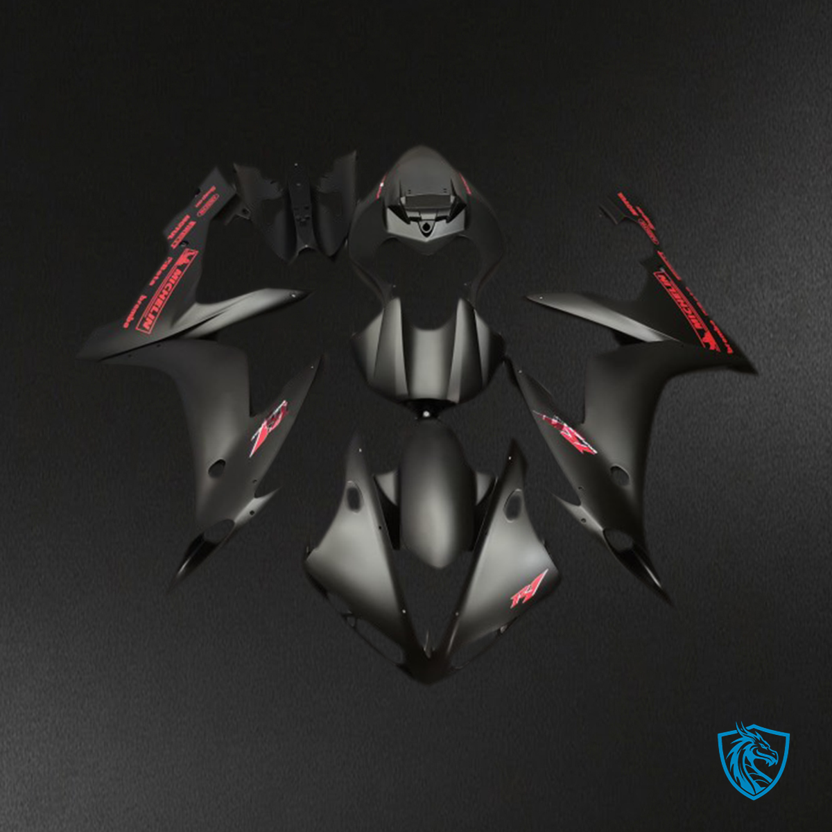 Yamaha R1 (2004-2006) Matte Black & Red Motorcycle Fairing Kit | ABS Bodywork