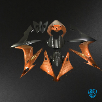Yamaha R1 (2004-2006) Orange & Black Glossy Carbon Fiber Style - Custom ABS Fairing Kit
