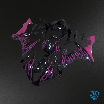 Yamaha R1 (2004-2006) Pink & Black Flame Motorcycle Fairings - Aftermarket ABS Bodywork