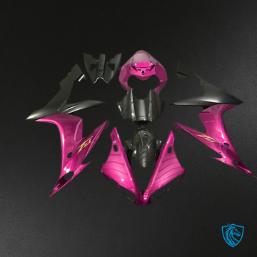 Yamaha R1 (2004-2006) Pink & Black Carbon Fiber Style Motorcycle Fairing Kit | ABS Bodywork