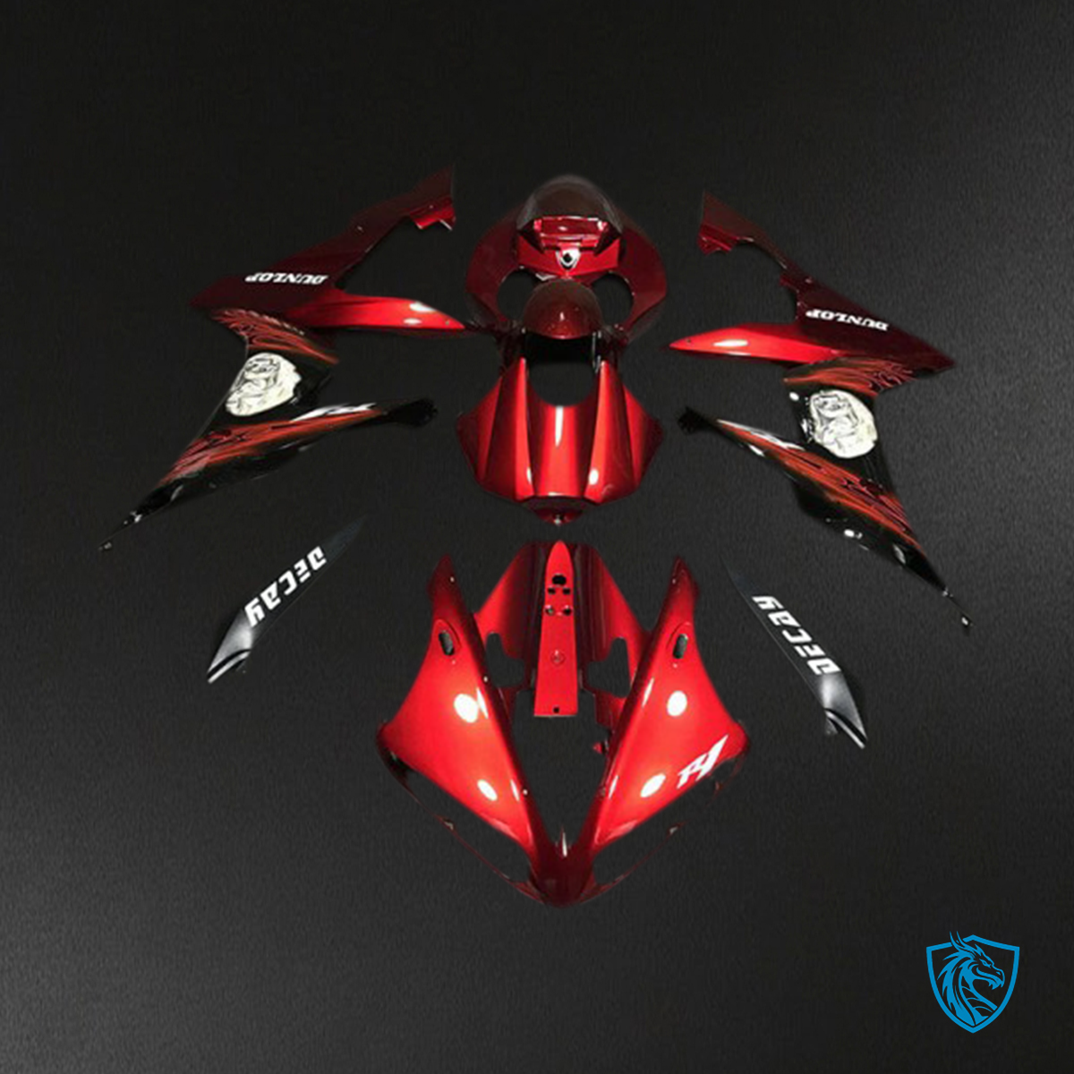 Yamaha R1 (2004-2006) Red & Black Gloss Logos - MERGEment Motorcycle Fairings Kit