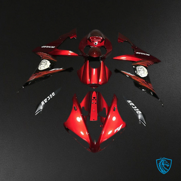Yamaha R1 (2004-2006) Red & Black Gloss Logos - MERGEment Motorcycle Fairings Kit