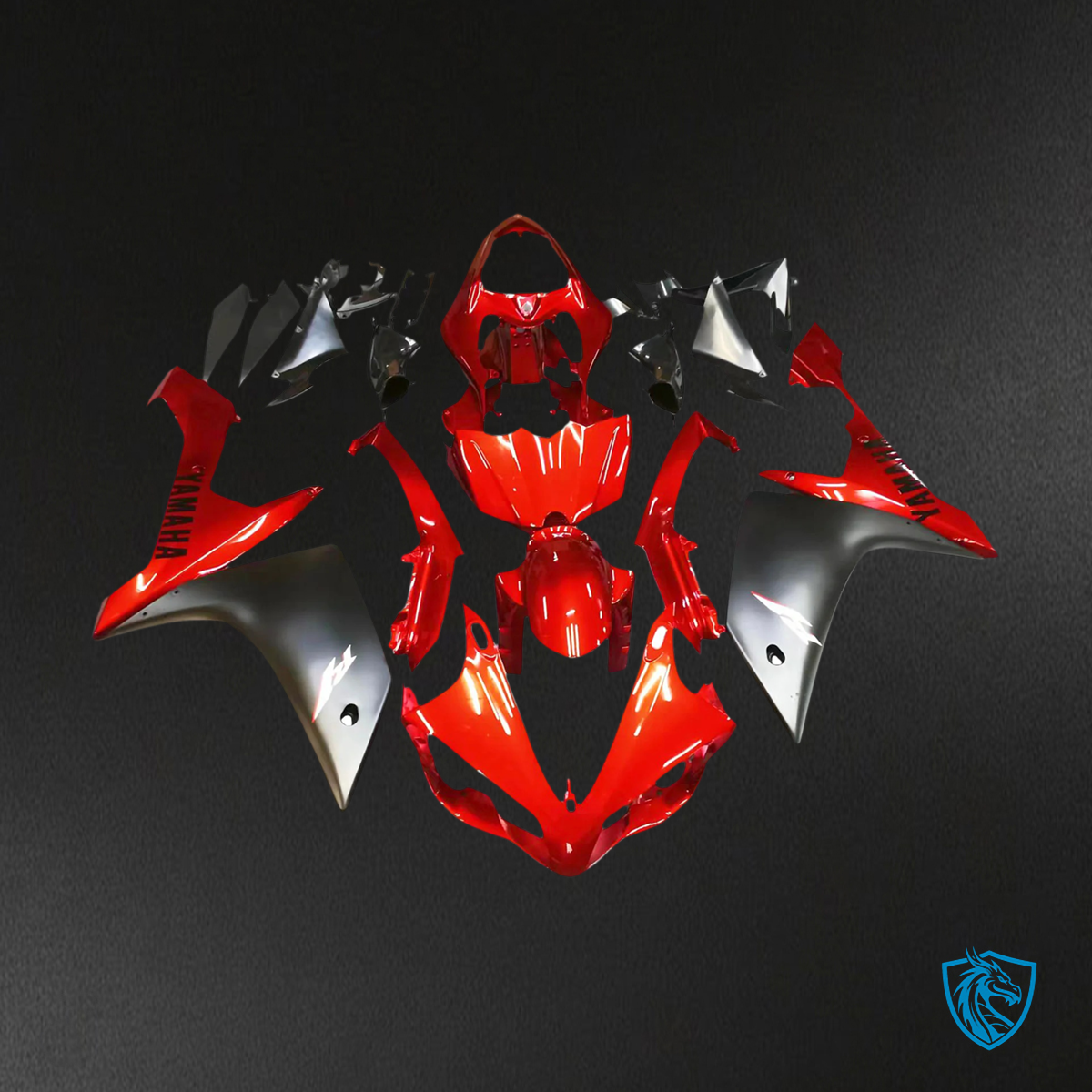 Yamaha R1 (2007-2008) Black & Red - Custom ABS Fairing Set
