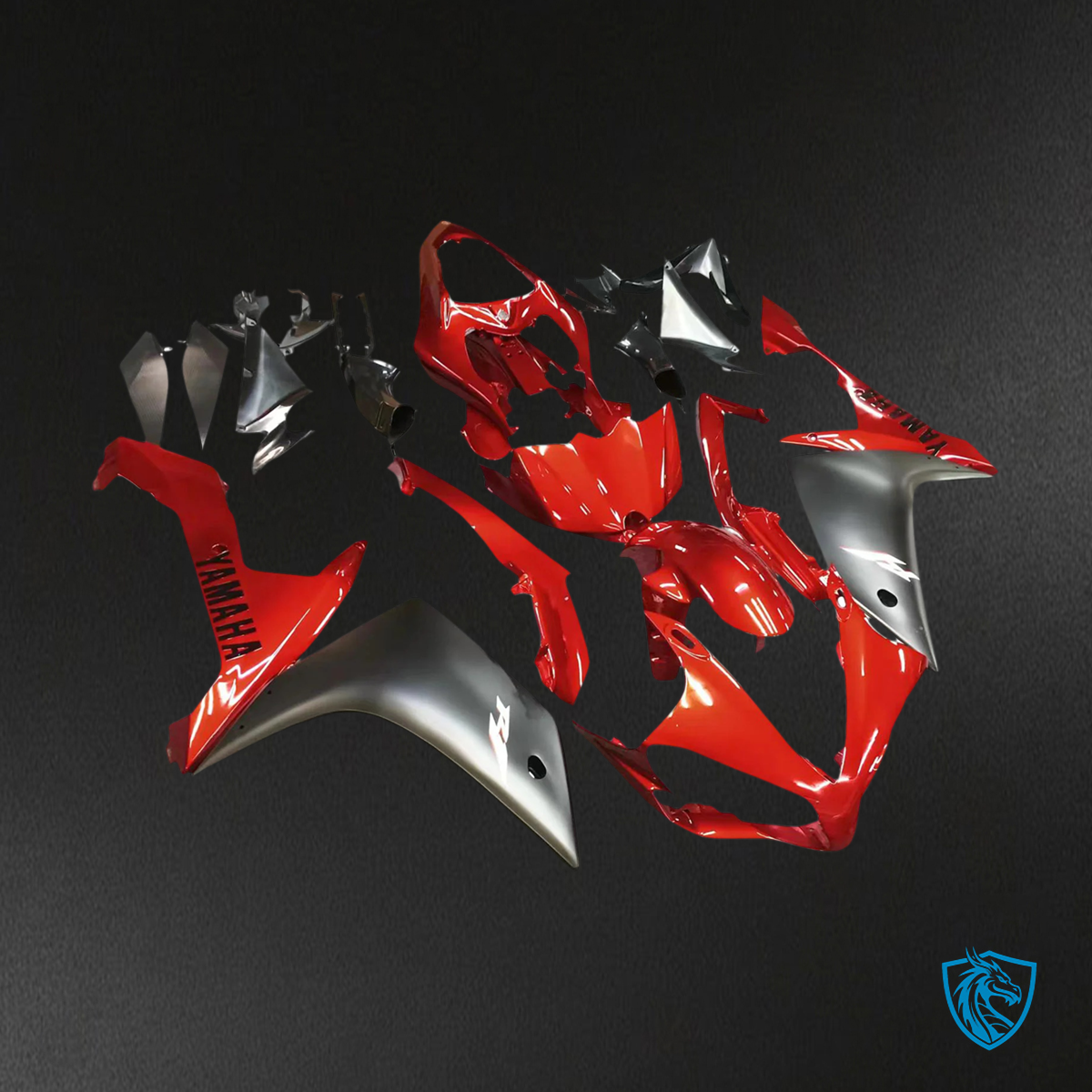Yamaha R1 (2007-2008) Black & Red - Custom ABS Fairing Set