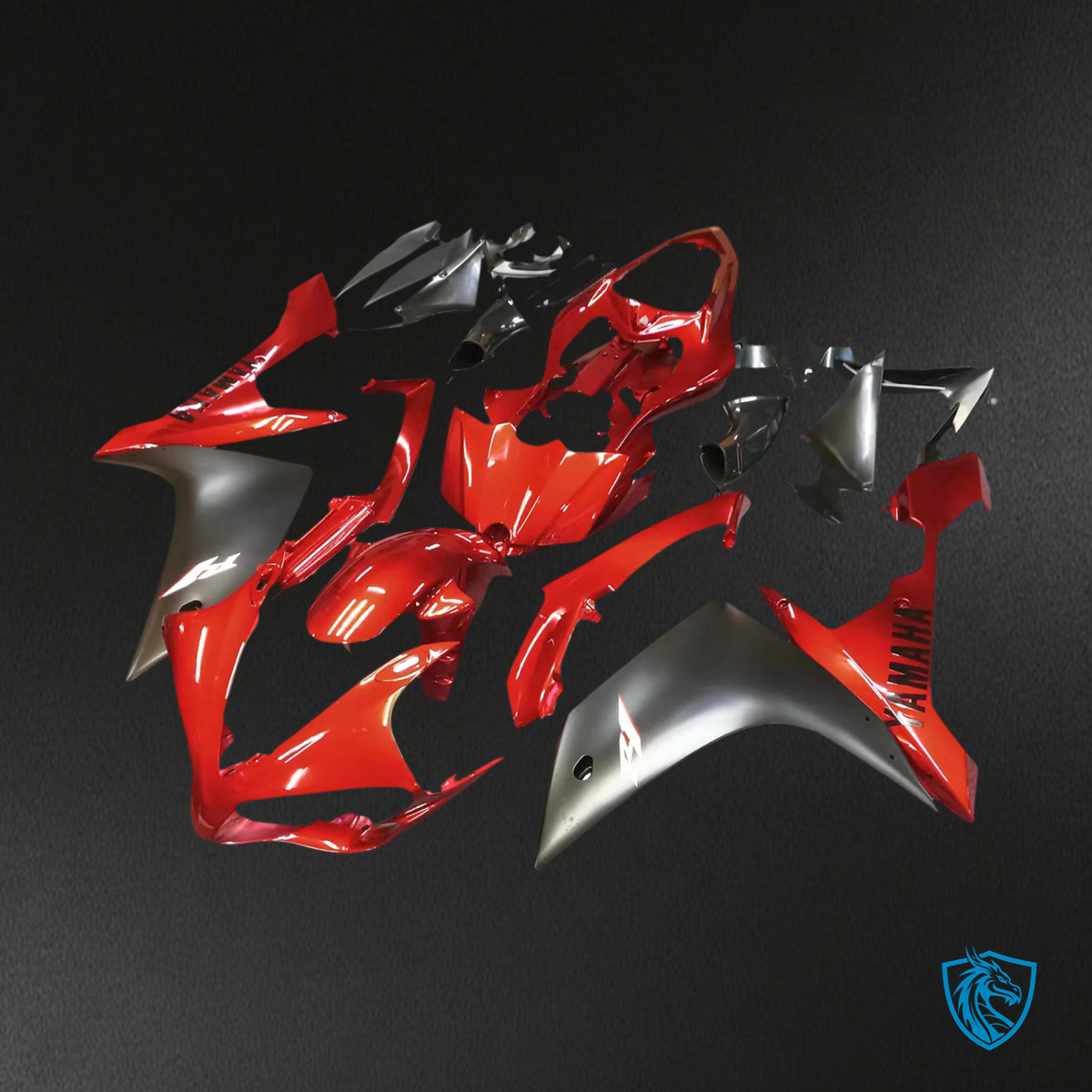 Yamaha R1 (2007-2008) Black & Red - Custom ABS Fairing Set