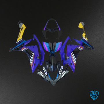 Yamaha R1 (2007-2008) Purple Shark & Black - Replacement Motorcycle Fairings Kit