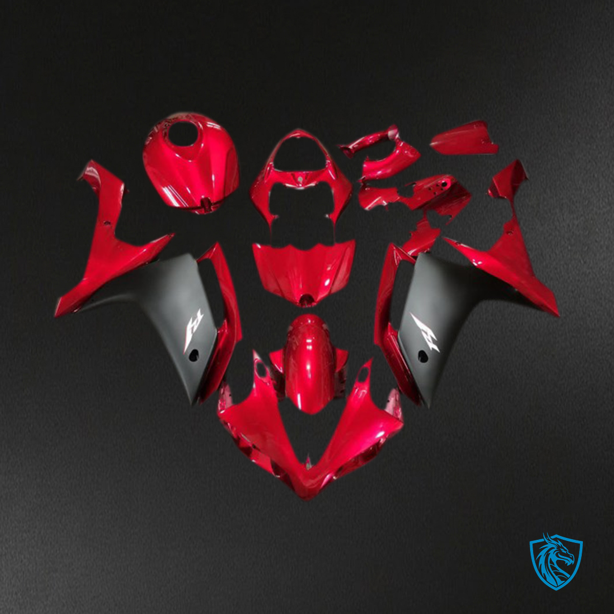 Yamaha R1 (2007-2008) Candy Red & Black Motorcycle Fairing Kit | ABS Bodywork