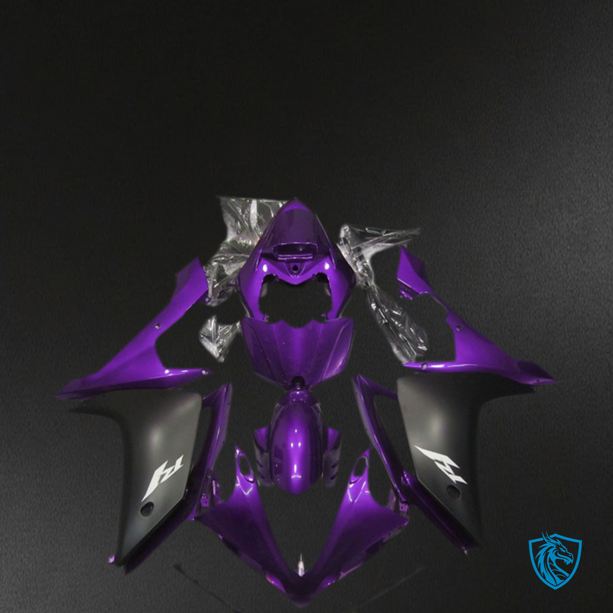 Yamaha R1 (2007-2008) Gloss Purple & Black Motorcycle - Custom ABS Fairing Kit