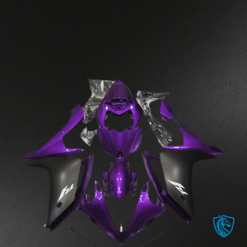 Yamaha R1 (2007-2008) Gloss Purple & Black Motorcycle - Custom ABS Fairing Kit
