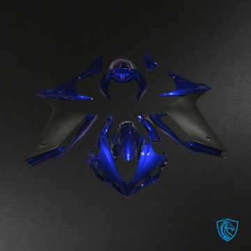 Yamaha R1 (2007-2008) Glossy Blue & Black Motorcycle - Custom ABS Fairing Kit