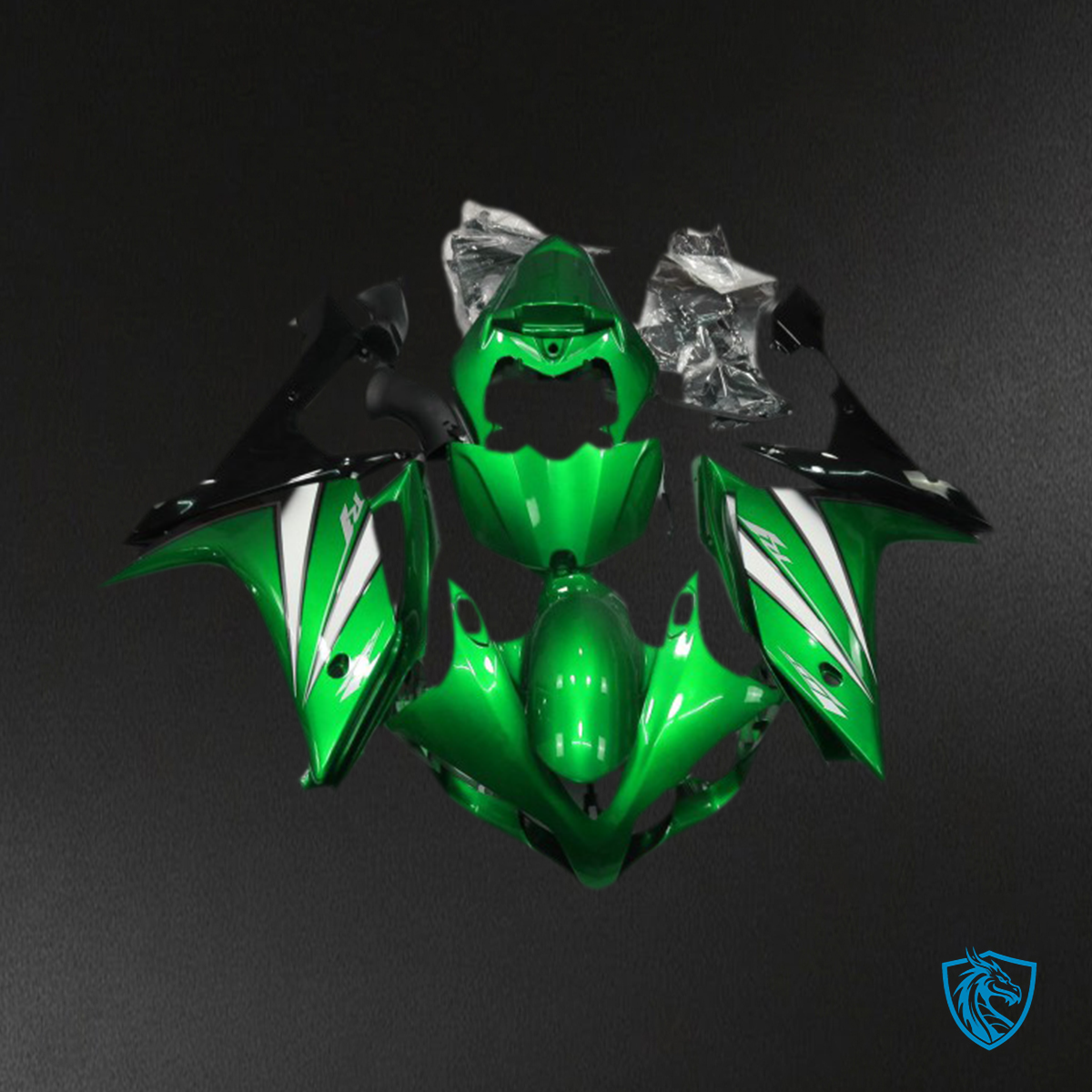 Yamaha R1 (2007-2008) Green White & Black Motorcycle Fairing Kit | ABS Bodywork