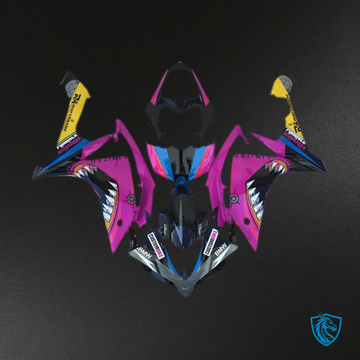 Yamaha R1 (2007-2008) Pink Shark, Blue, Black & Yellow - Replacement Motorcycle Fairings Kit