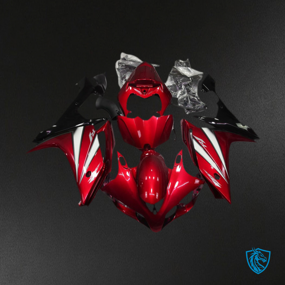 Yamaha R1 (2007-2008) Red, White & Black- Replacement Motorcycle Fairings Kit