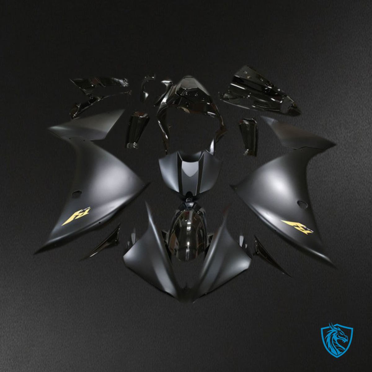 Yamaha R1 (2009-2011) Black & Gold Motorcycle - Custom ABS Fairing Kit