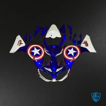 Yamaha R1 (2009-2011) Blue, White & Red Captain America Fairings Kit- Aftermarket ABS Bodywork