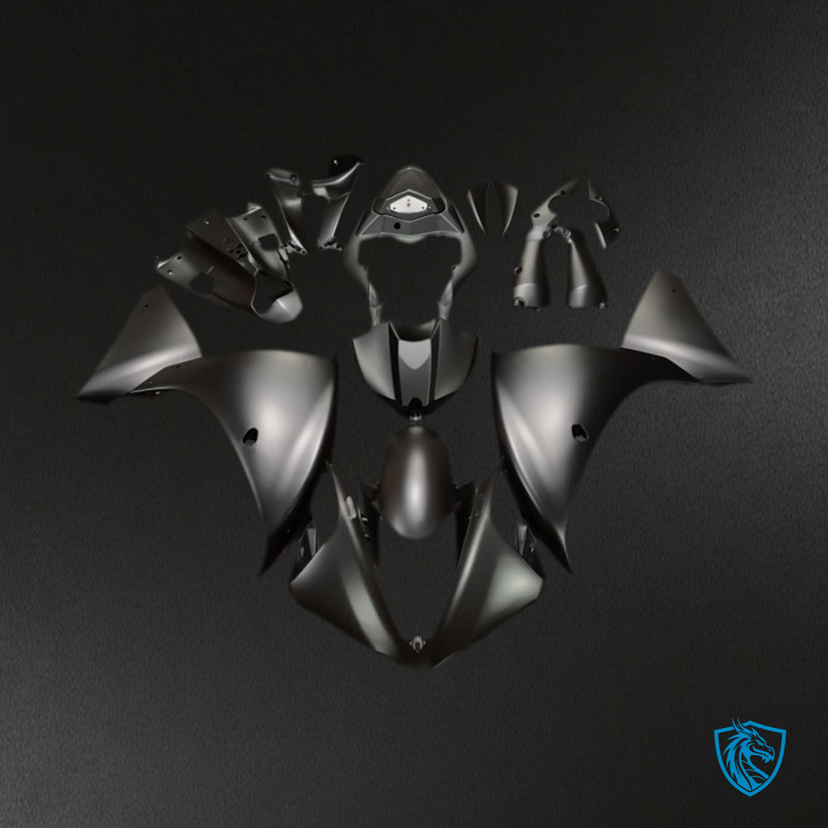 Yamaha R1 (2009-2011) Full Matt Black Motorcycle - Custom ABS Fairing Kit