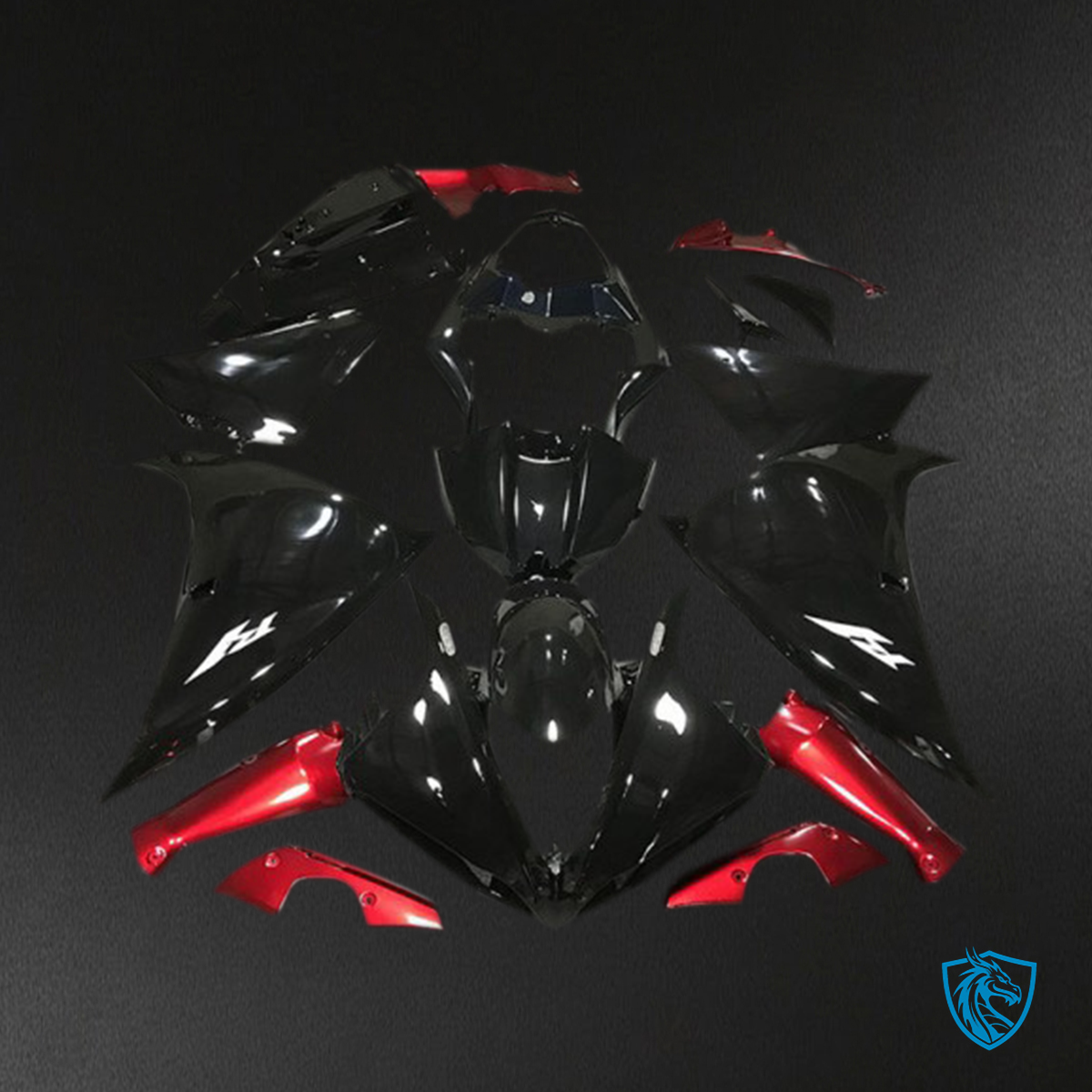 Yamaha R1 (2009-2011) Gloss Black & Red Motorcycle Fairing Kit | ABS Bodywork