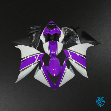 Yamaha R1 (2009-2011) Glossy White, Purple & Black Motorcycle Fairing Kit | ABS Bodywork